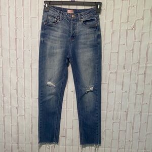 Mother Looker Ankle Fray Girl Crush Distressed Raw Hem Jeans size 27